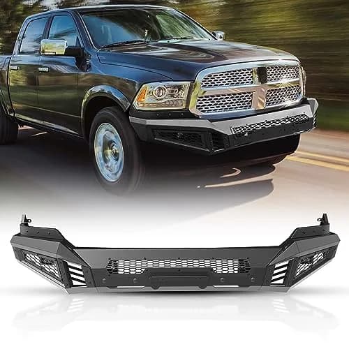Hawkley Front Bumper for Dodge Ram 1500 2013-2023 | Heavy-Duty Steel, Black Powder Coated thumbnail 1