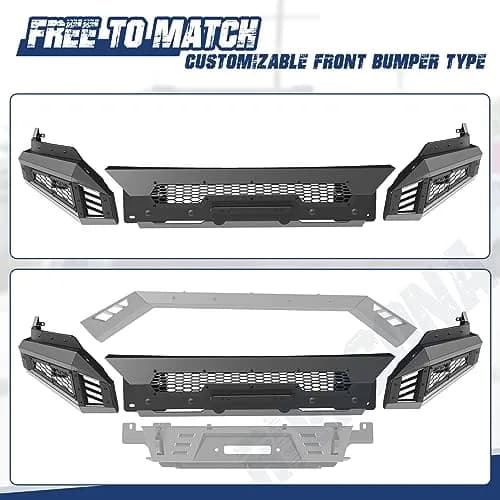 Hawkley Front Bumper for Dodge Ram 1500 2013-2023 | Heavy-Duty Steel, Black Powder Coated thumbnail 7