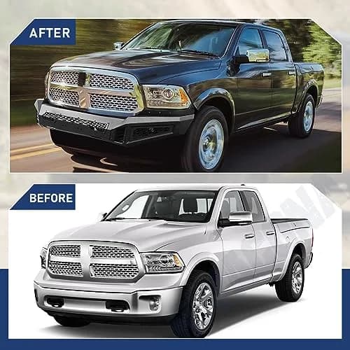 Hawkley Front Bumper for Dodge Ram 1500 2013-2023 | Heavy-Duty Steel, Black Powder Coated thumbnail 8