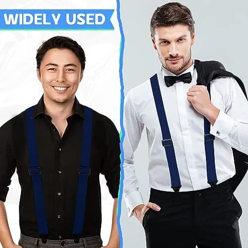 Janmercy Men's Hidden X-Back Suspenders 120 cm (47.24 Inch) | Airport Friendly, Polyester thumbnail 4