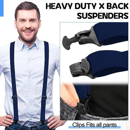 Janmercy Men's Hidden X-Back Suspenders 120 cm (47.24 Inch) | Airport Friendly, Polyester thumbnail 3