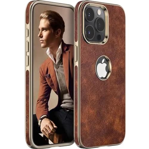LOHASIC iPhone 15 Pro Max Leather Case | Slim Vintage Brown Luxury Cover thumbnail 1
