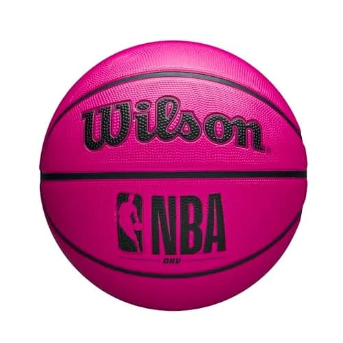 WILSON NBA DRV Outdoor Basketball Size 6 | Durable Rubber Cover for Outdoor Play with Pump (28.5") thumbnail 1