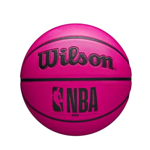WILSON NBA DRV Outdoor Basketball with Pump - Pink, Size 5 | Durable Outdoor Play thumbnail 1