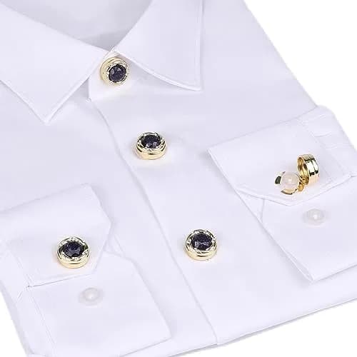OoSsSoO Mens Button Covers Tuxedo Shirt Cufflinks Alternative Gold | Stylish Copper Snap-Over thumbnail 4