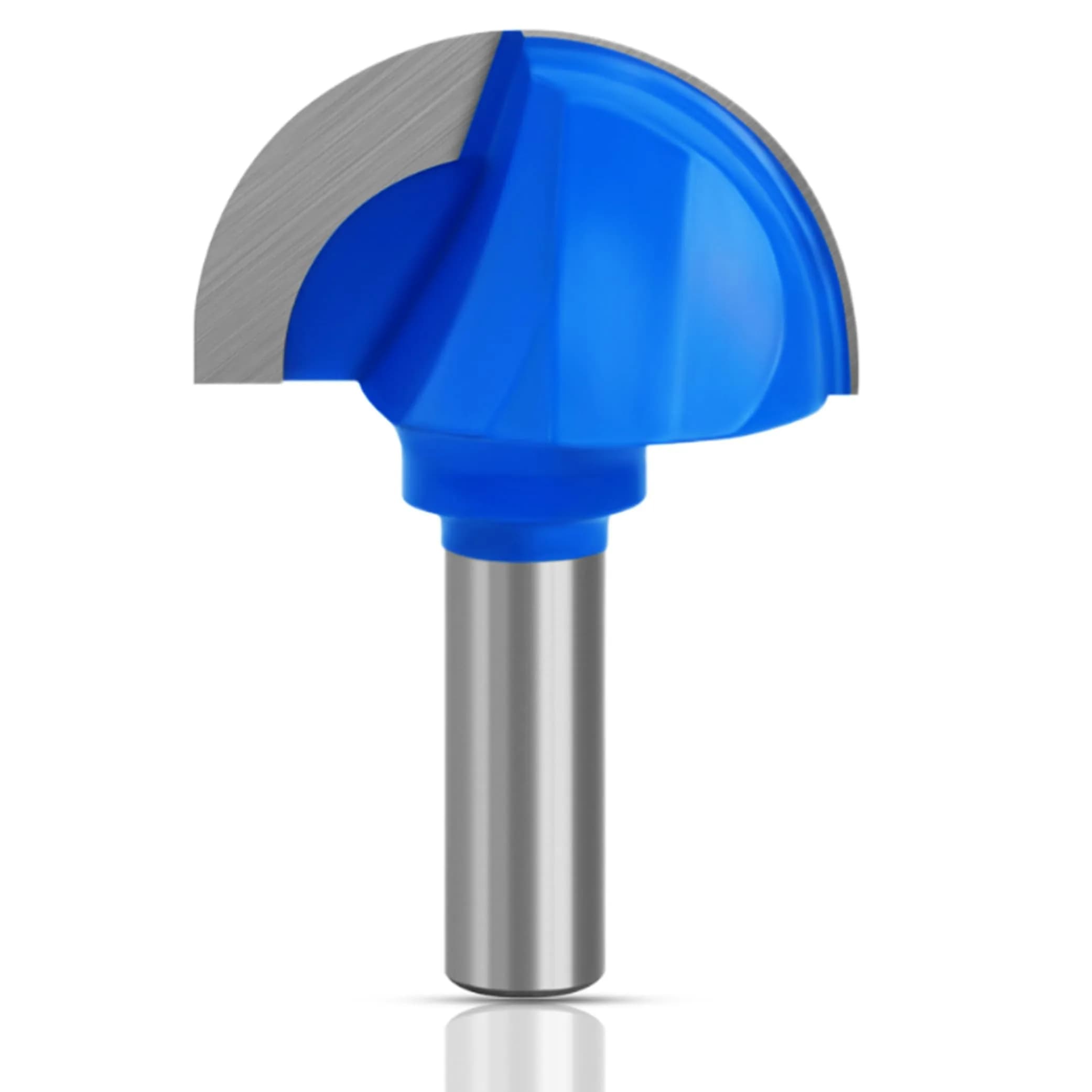 ASNOMY Core Box Router Bit 2" Cutting Diameter, 1/2" Shank | Solid Carbide 2-Flute Round Nose — Core Box Bit-1/2" Shank - 2" Dia.