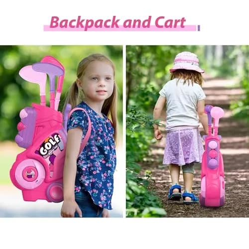 Liberry Toddler Golf Clubs Set Toy for Girls Ages 1-4 with Mat, Pink | ASTM-Tested Non-Toxic Plastic thumbnail 8