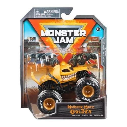 Monster Jam 2023 Spin Master 1:64 Diecast Truck Series 31 Ruff Crowd Monster Mutt Golden | Authentic Monster Jam Truck for Kids 3+ thumbnail 1