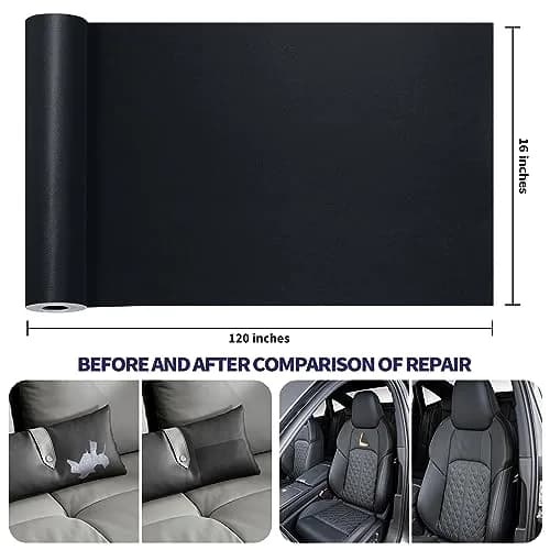 Besezx Leather Repair Patch Tape Kit 120in x 16in | Self-Adhesive for Furniture, Sofas, Car Seats, Vinyl Repair thumbnail 3