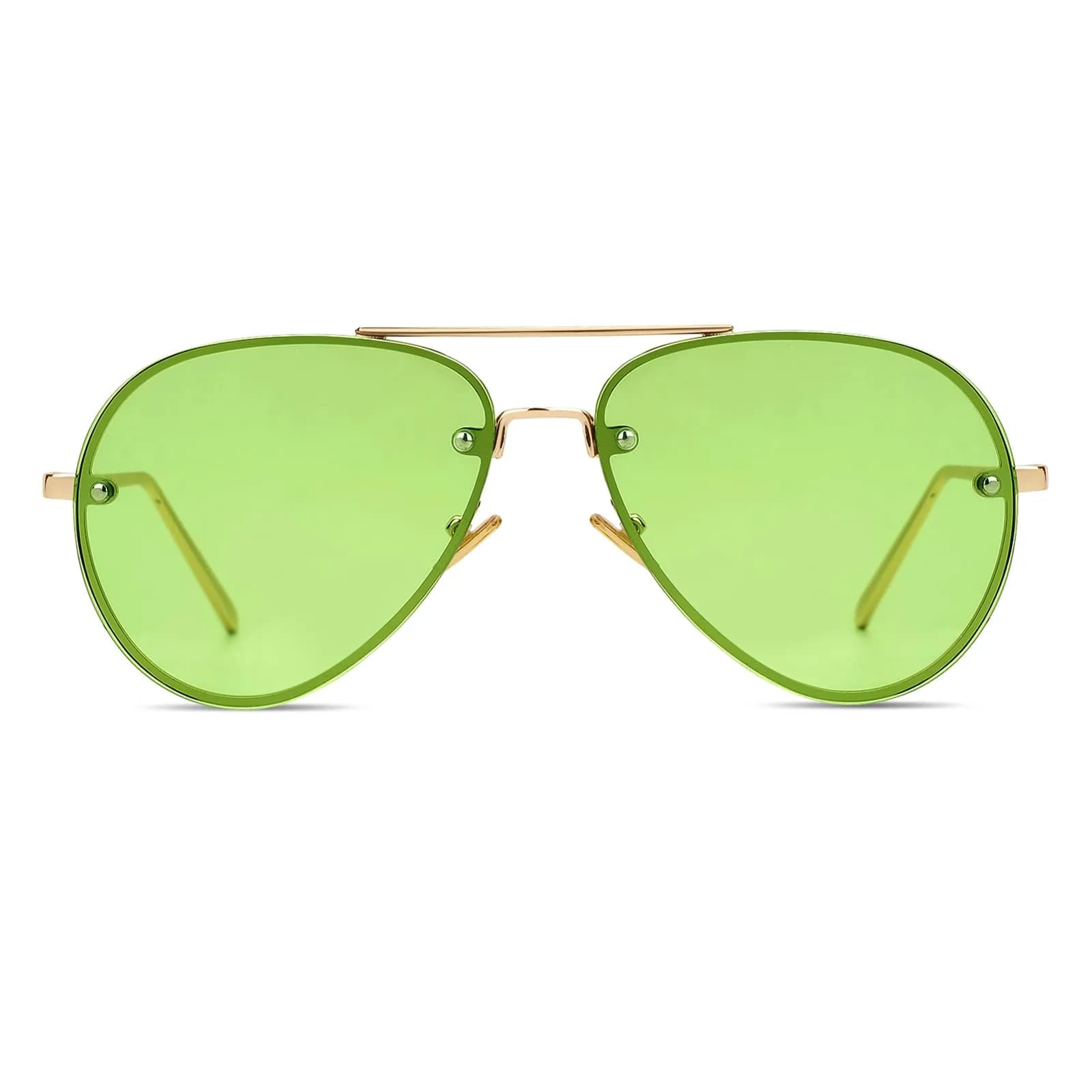 Freckles Mark Classic Oversized Aviator Sunglasses Clear Green 62mm | UV400 Protection — Clear Green