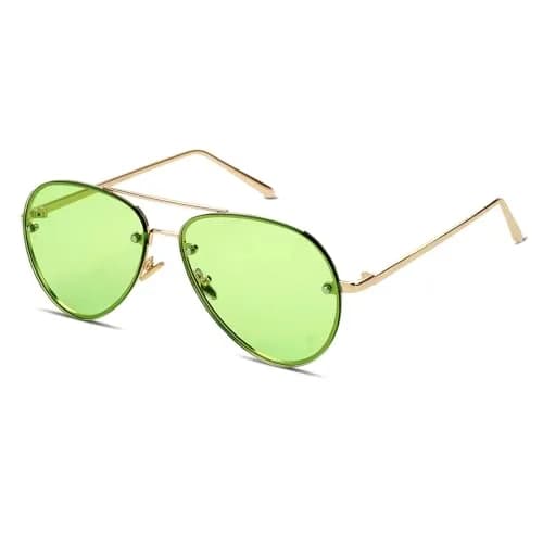 Freckles Mark Classic Oversized Aviator Sunglasses Clear Green 62mm | UV400 Protection thumbnail 2