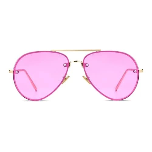 Freckles Mark Oversized Aviator Sunglasses Purple Tint 62mm | UV400 Protection thumbnail 1
