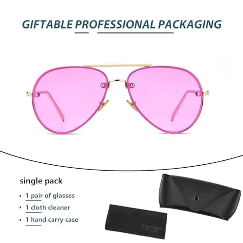 Freckles Mark Oversized Aviator Sunglasses Purple Tint 62mm | UV400 Protection thumbnail 7