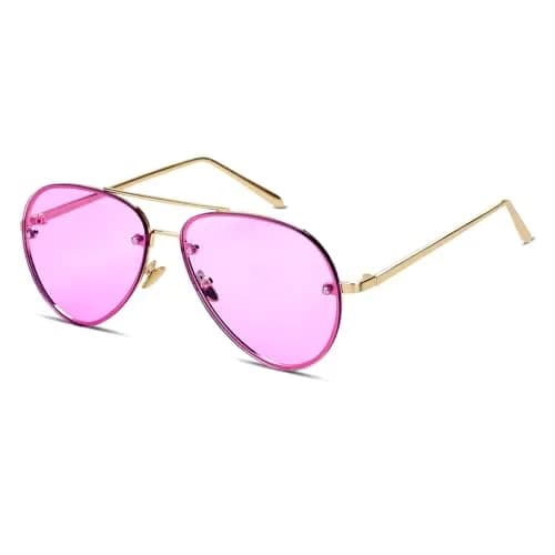 Freckles Mark Oversized Aviator Sunglasses Purple Tint 62mm | UV400 Protection thumbnail 2