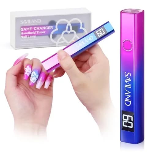 SAVILAND Mini UV LED Nail Lamp 12W with Gooseneck Clip & 3 Timers | 365+405nm Wavelength, Rechargeable 400mAh Battery thumbnail 1