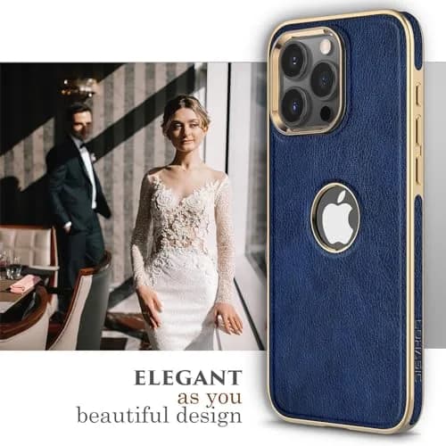 LOHASIC for iPhone 15 Pro Max Case Leather, MagSafe Magnetic Case, Blue | Luxury Vegan PU Leather with MagSafe Compatibility thumbnail 5