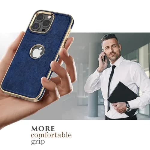 LOHASIC for iPhone 15 Pro Max Case Leather, MagSafe Magnetic Case, Blue | Luxury Vegan PU Leather with MagSafe Compatibility thumbnail 7