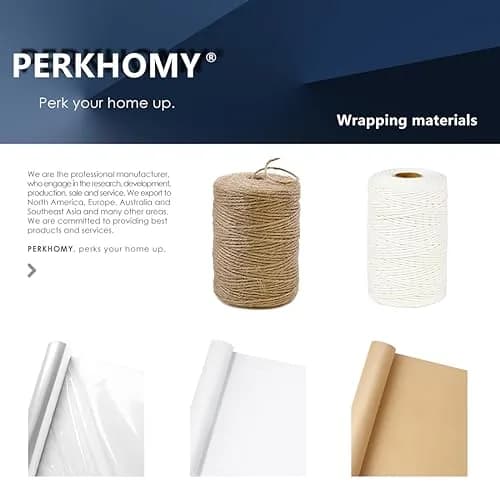 PH PERKHOMY Brown Kraft Paper Roll 17.5" x 150' | Versatile Gift & Craft Wrap (70GSM) thumbnail 3