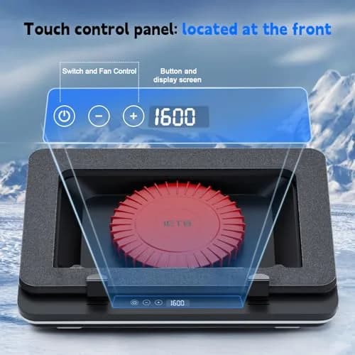 IETS GT600 Laptop Cooling Pad with 5.5-inch Turbo-Fan & Magnetic Sealed Foam | 14.1-19.3 inch Adjustable Gaming Laptop Cooler thumbnail 6