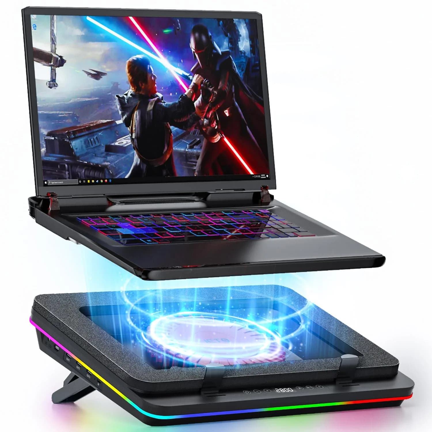 IETS GT600 RGB Laptop Cooling Pad 14.1-19.3 inch | Powerful Turbo-Fan & RGB Lighting - main product image