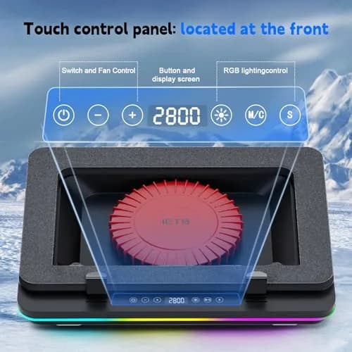IETS GT600 RGB Laptop Cooling Pad 14.1-19.3 inch | Powerful Turbo-Fan & RGB Lighting thumbnail 7