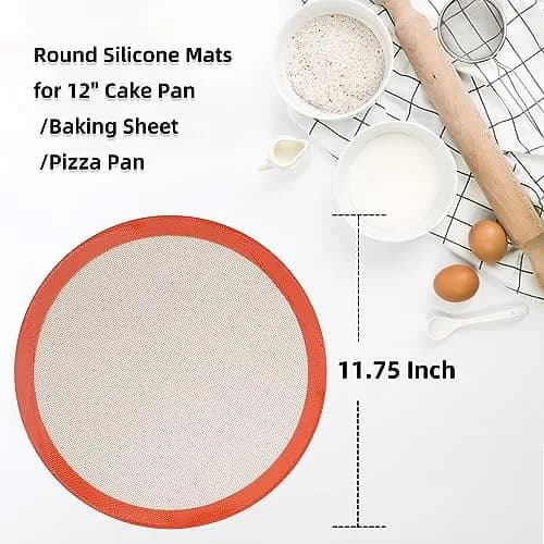 AMYONE Round Silicone Baking Mat 11.75" | Non-Stick, Food Grade, Reusable thumbnail 2