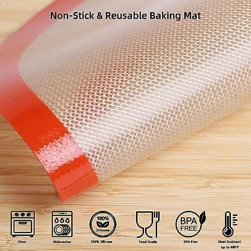 AMYONE Round Silicone Baking Mat 11.75" | Non-Stick, Food Grade, Reusable thumbnail 3