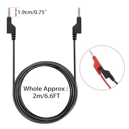 Sumnacon 5Pcs 4mm Banana to Banana Plug Test Leads 2M | Flexible, Stackable, 1000V/15A thumbnail 3