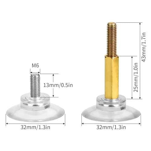 Sankoly Glass Table Top Suction Cup 1.3 Inches | Heavy Duty Support & Adjustable Height thumbnail 2