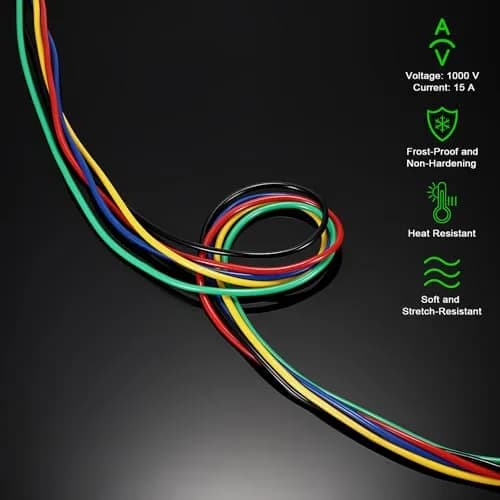 Sumnacon 5Pcs 3m (9.8Ft) Banana to Banana Plug Test Leads | 1000V/15A Stackable Silicone Cable Set thumbnail 5