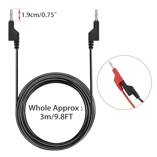 Sumnacon 5Pcs 3m (9.8Ft) Banana to Banana Plug Test Leads | 1000V/15A Stackable Silicone Cable Set thumbnail 3