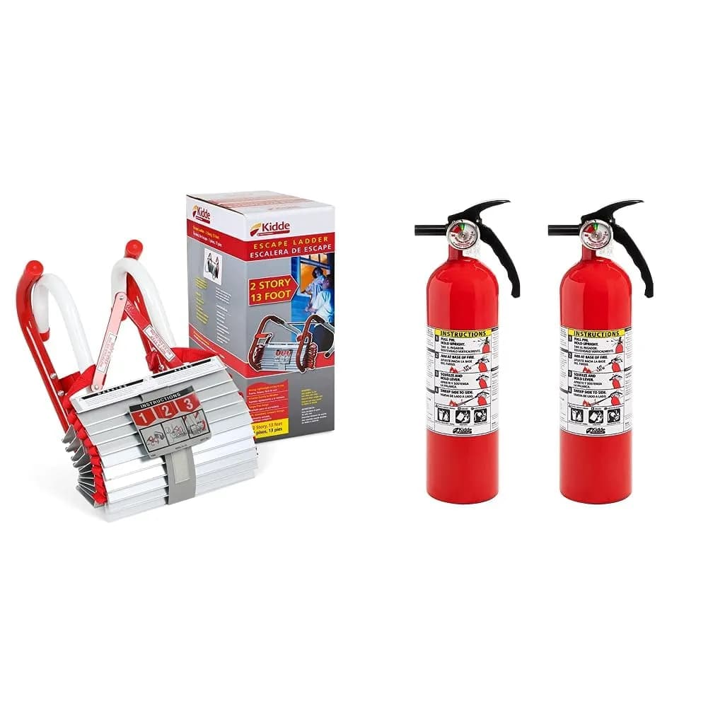 Kidde Fire Escape Ladder & Extinguisher Bundle | 13-Foot Ladder & 2x 2.5lb Extinguishers - main product image