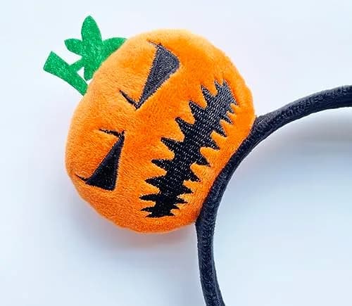 A Miaow Black Pumpkin Sparkling Headband Glitter Bow Hair Hoop 22.5cm (9in) | Halloween Party Costume Accessory thumbnail 2