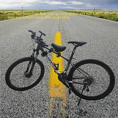 NELOMO Front Mounted Bicycle Seat for Kids with Handlebars & Foot Pedals | Aluminum Alloy, Black, Fits Most MTBs & City Bikes thumbnail 6