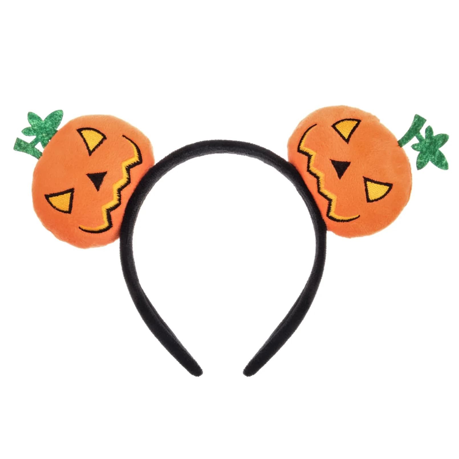 A Miaow Black Pumpkin Sparkling Headband Glitter Bow Hair Hoop 22.5cm (9in) | Halloween Party Costume Accessory — Orange