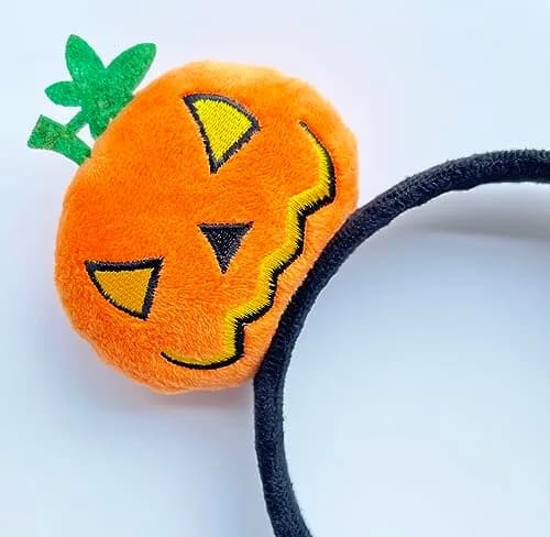 A Miaow Sparkling Headband Glitter Bow Hair Hoop Women Adults Butterfly Sequin Hair Clasp Costume (Orange Pumpkin) | Hand-Made with Exquisite Workmanship thumbnail 2