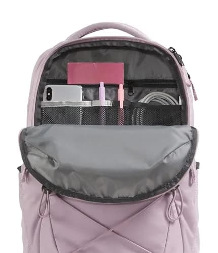 The North Face Women's Jester Luxe Laptop Backpack, Gardenia White/Burnt Coral Metallic, 28L | Stands Unsupported thumbnail 4