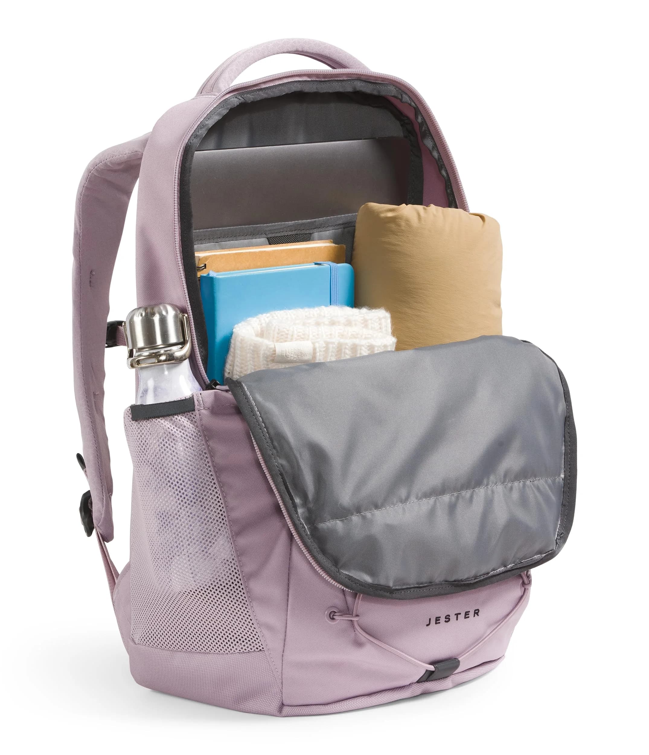 The North Face Women's Jester Luxe Laptop Backpack, Gardenia White/Burnt Coral Metallic, 28L | Stands Unsupported - view 5