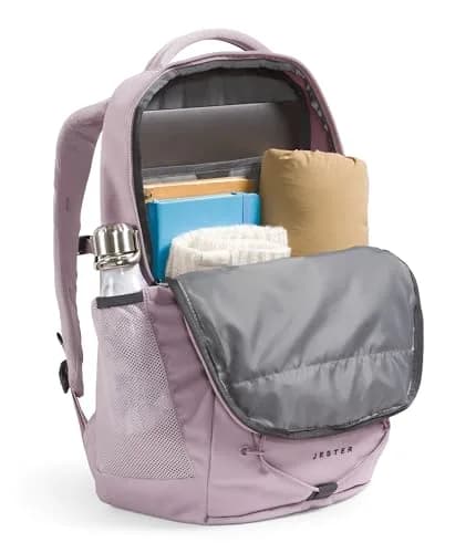 The North Face Women's Jester Luxe Laptop Backpack, Gardenia White/Burnt Coral Metallic, 28L | Stands Unsupported thumbnail 5