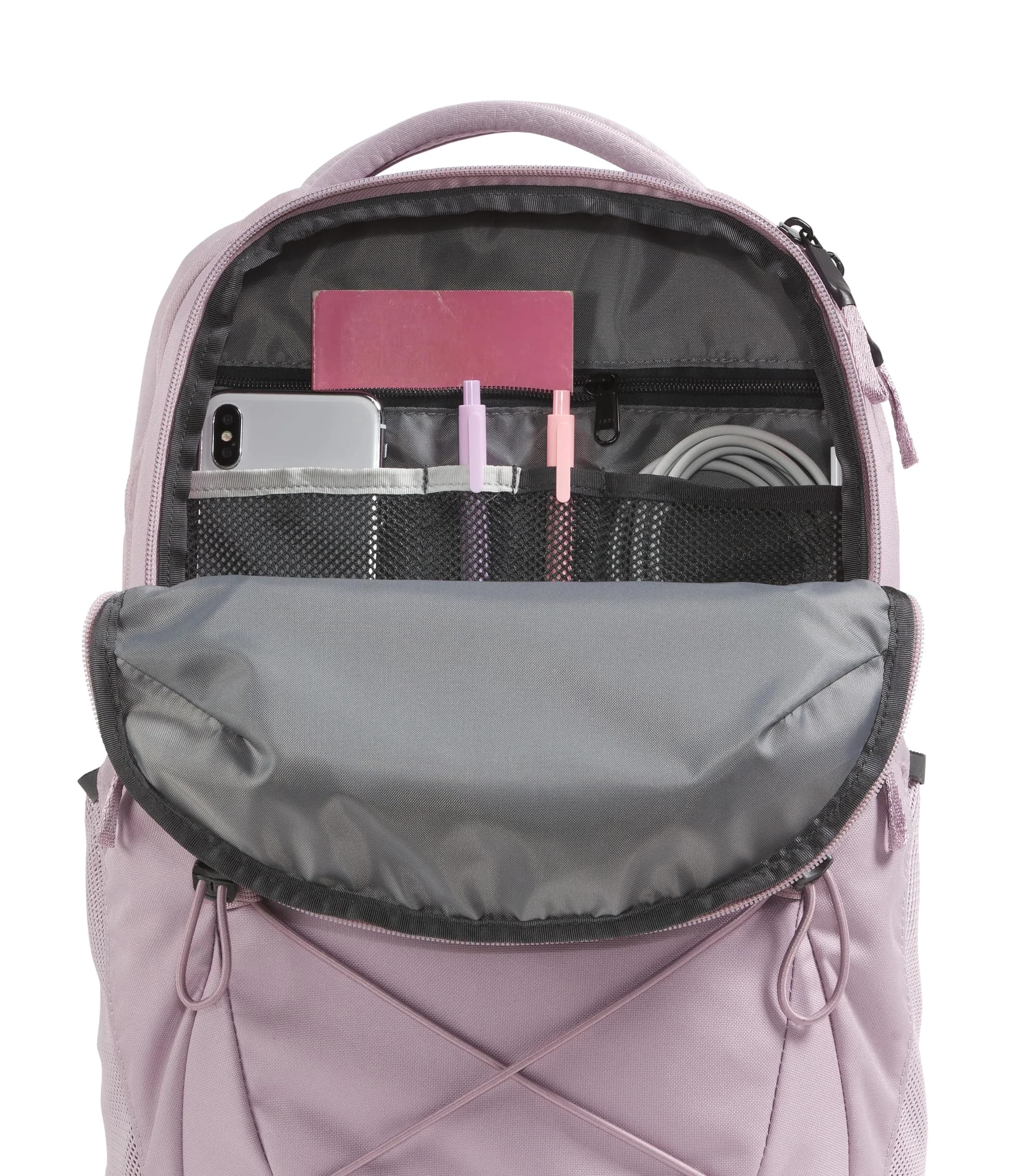 The North Face Women's Jester Luxe Laptop Backpack, Gardenia White/Burnt Coral Metallic, 28L | Stands Unsupported - view 4