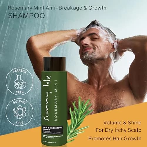 Sunny Isle Rosemary Mint Hair & Strong Roots Shampoo 12oz | Biotin Infused, Color Safe, Strengthening Formula thumbnail 4