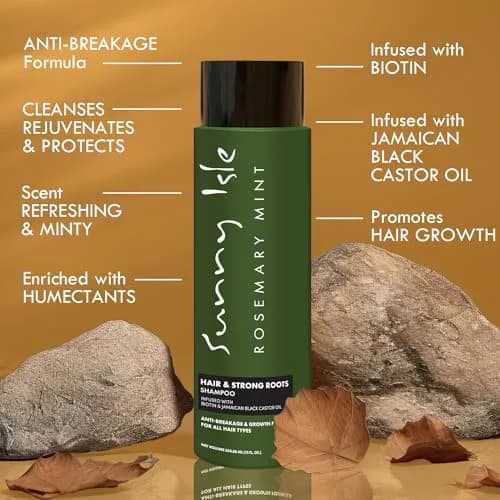Sunny Isle Rosemary Mint Hair & Strong Roots Shampoo 12oz | Biotin Infused, Color Safe, Strengthening Formula thumbnail 5