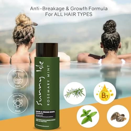 Sunny Isle Rosemary Mint Hair & Strong Roots Shampoo 12oz | Biotin Infused, Color Safe, Strengthening Formula thumbnail 2