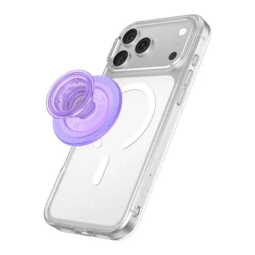 PopSockets Phone Grip for MagSafe, Magnetic Holder- Clear Lavender | Secure Magnetic Stand & Grip thumbnail 1