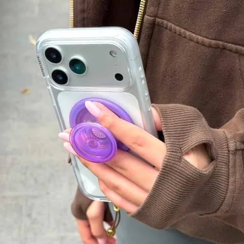 PopSockets Phone Grip for MagSafe, Magnetic Holder- Clear Lavender | Secure Magnetic Stand & Grip thumbnail 6