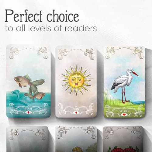 OMNITO Borderless Oracle Magic Lenormand Deck | Wisdom Cards for Love and Life | Vintage 36-Card Set with Guide Book for Soul, Destiny, and Fortune Reading thumbnail 6