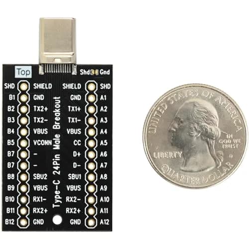 naughtystarts USB Type-C Breakout Board Male Connector 24 Pins Full Pins Output Gold Plated PCB | Single Board Computer thumbnail 5