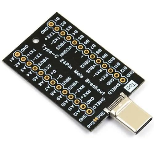 naughtystarts USB Type-C Breakout Board Male Connector 24 Pins Full Pins Output Gold Plated PCB | Single Board Computer thumbnail 2