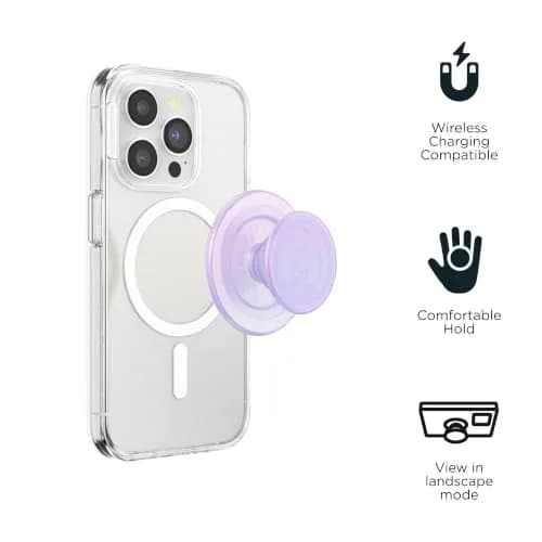 PopSockets Phone Grip for MagSafe | Magnetic Stand & Grip, Opalescent Clear thumbnail 3