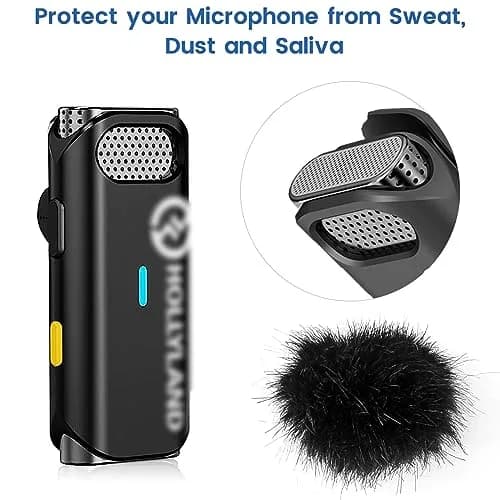 YEAOI 2-Pack Furry Microphone Windscreens for Hollyland Lark M1 & C1 | Noise Reduction & Crystal Clear Voice thumbnail 4